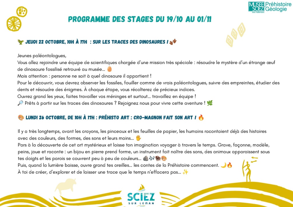 Programme des ateliers 3