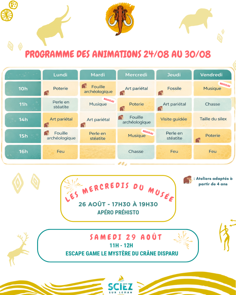 Programme des animations au Musée de Préhistoire et Géologie 1