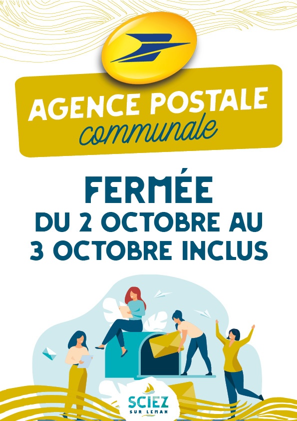 FERMETURE DE L'AGENCE POSTALE COMMUNALE les 2 et 3 octobre 1